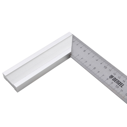 Угольник стальной 250 мм, нержавеющая сталь, градуировка, алюминиевое основание Denzel по ценам производителя в Казани с доставкой по всей России