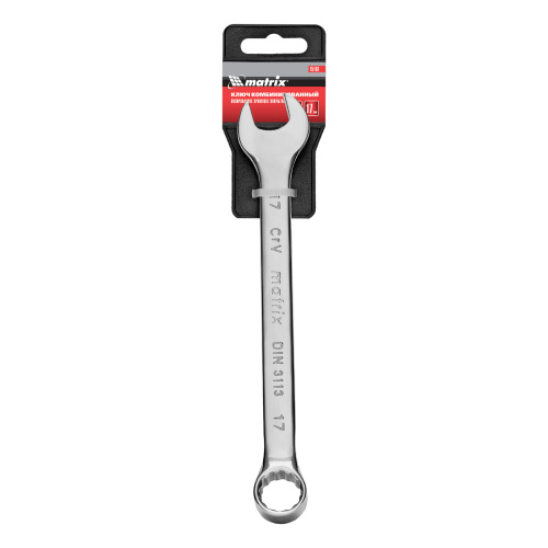 Ключ комбинированный, 17 мм, CrV, полированный хром Matrix купить в Москве с доставкой по всей России | ProtosMarket.ru
