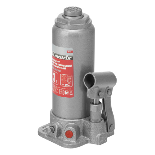 Домкрат гидравлический бутылочный, 3 т, высота подъема 194-372 мм, в пластиковый кейсе Matrix купить в Москве с доставкой по всей России | ProtosMarket.ru