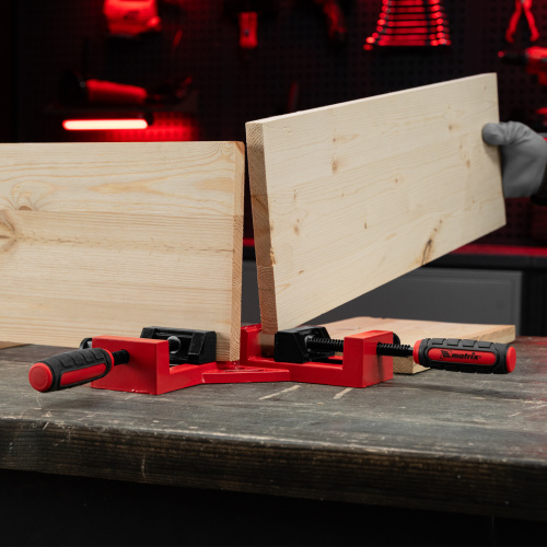 Струбцина угловая, быстрозажимная, 65/65 мм, двухкомпонентные обрезиненные рукоятки Matrix купить в Москве с доставкой по всей России | ProtosMarket.ru