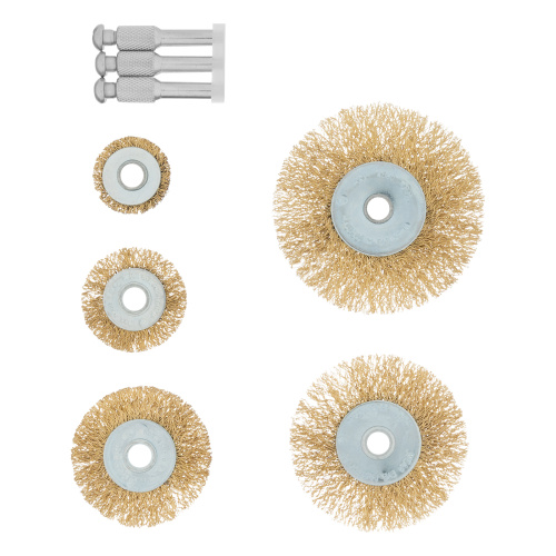 Набор щеток для дрели, 5 шт, 5 плоских 25-38-50-63-75 мм, со шпильками, металлические Matrix по ценам производителя в Казани с доставкой по всей России