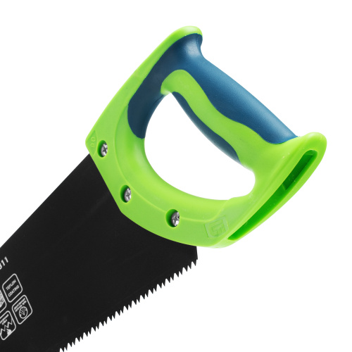 Ножовка по дереву "Зубец", 450 мм, 7-8 TPI, каленый зуб 2D, защитное покрытие, двухкомпонентная рукоятка Сибртех купить в Москве с доставкой по всей России | ProtosMarket.ru