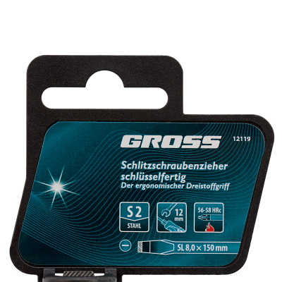 Отвертка SL8 x 150 мм, S2, трехкомпонентная рукоятка Gross купить в Москве с доставкой по всей России | ProtosMarket.ru
