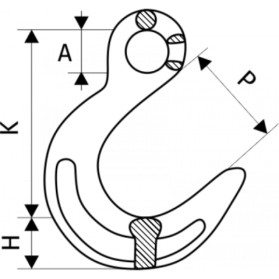 Крюк с широким зевом 8,2 т, размер 5/8 купить в Москве с доставкой по всей России | ProtosMarket.ru