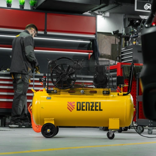 Компрессор воздушный BCV2300/100, ременный привод, 2.3 кВт, 100 литров, 440 л/мин Denzel купить в Москве с доставкой по всей России | ProtosMarket.ru