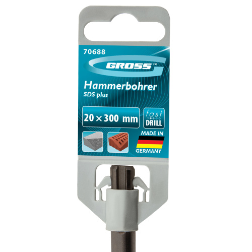 Бур по бетону Pro, 20 х 300 мм, SDS Plus Gross купить в Москве с доставкой по всей России | ProtosMarket.ru