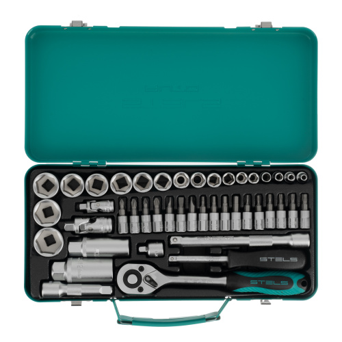 Набор торцевых головок с трещоткой, 1/4"и 3/8", 44 предмета Stels купить в Москве с доставкой по всей России | ProtosMarket.ru