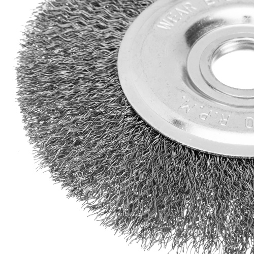 Щетка для УШМ, 150 мм, посадка 22.2 мм, плоская, витая проволока Сибртех по ценам производителя в Казани с доставкой по всей России