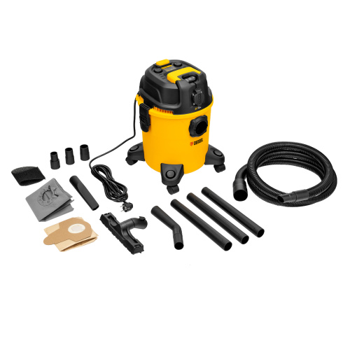 Пылесос строительный RVC20, 1400 Вт, бак 20 л, шланг 3 м, розетка с автосинхр. Denzel купить в Москве с доставкой по всей России | ProtosMarket.ru