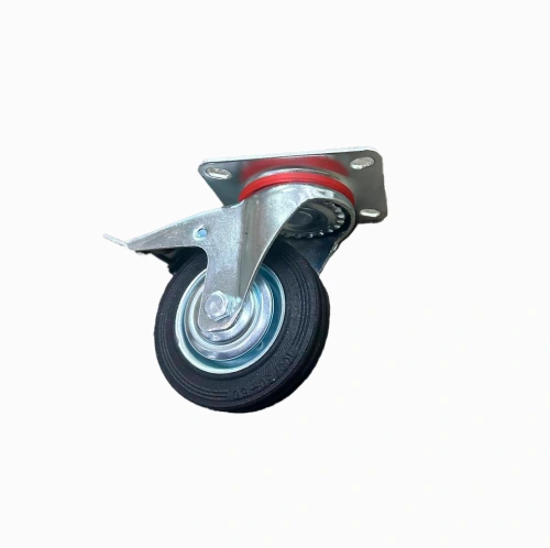 Колесо поворотное резина SCb 42 100 мм с тормозом (F) по ценам производителя в Казани с доставкой по всей России