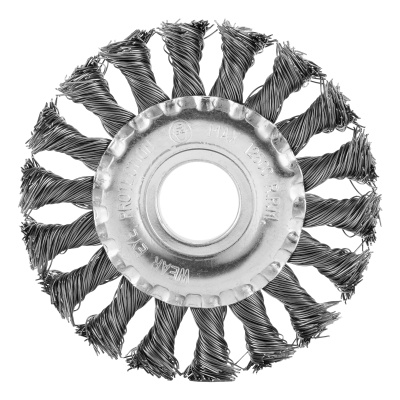 Щетка для УШМ, 100 мм, посадка 22.2 мм, плоская, крученая проволока 0.5 мм Сибртех по ценам производителя в Казани с доставкой по всей России