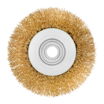 Щетка для УШМ, 100 мм, М14, "тарелка", латунированная витая проволока Matrix по ценам производителя в Казани с доставкой по всей России
