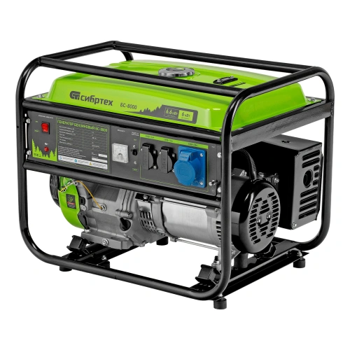 Генератор бензиновый БС-8000, 6,6 кВт, 230В, четырехтактный, 25 л, ручной стартер Сибртех купить в Москве с доставкой по всей России | ProtosMarket.ru
