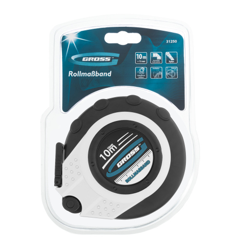 Рулетка геодезическая 10 м х 13 мм, закрытый корпус, металлическая лента, нейлон Gross купить в Москве с доставкой по всей России | ProtosMarket.ru