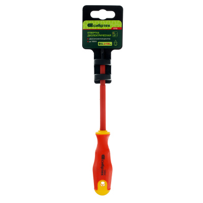 Отвертка диэлектрическая SL4 х 100 мм, CrV, до 1000 В, двухкомпонентная рукоятка Сибртех купить в Москве с доставкой по всей России | ProtosMarket.ru