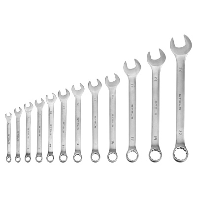 Набор ключей комбинированных 6-22 мм, 12 шт, CrV, матовый хром Stels купить в Москве с доставкой по всей России | ProtosMarket.ru