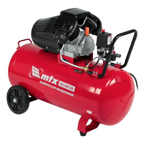 Компрессор воздушный КК-2200/100, 2,2 кВт, 350 л/мин, 100 л, прямой привод, масляный MTX купить в Москве с доставкой по всей России | ProtosMarket.ru
