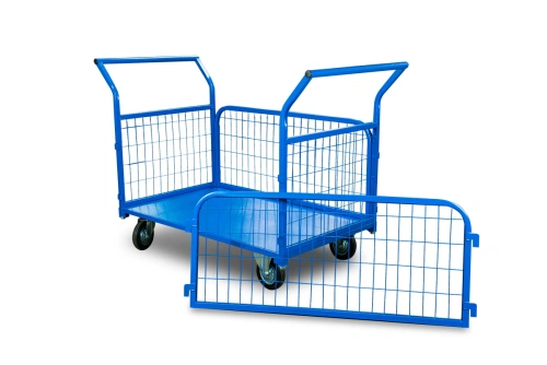 Тележка платформенная TOR ТП-3С (700х1200) с бортами из сетки и двумя ручками (колеса 160 мм) купить в Москве с доставкой по всей России | ProtosMarket.ru