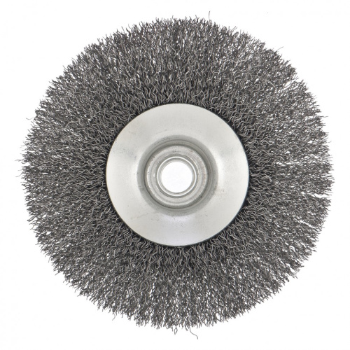 Щетка для УШМ, 125 мм, М14, "тарелка", витая проволока Сибртех по ценам производителя в Казани с доставкой по всей России