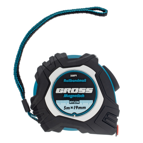 Рулетка Magnetisch 5 м х 19 мм,обрезиненный корпус,автоматическая фиксация,Нейлоновое покрытиеытие,зацеп с магнитом Gross по ценам производителя в Казани с доставкой по всей России