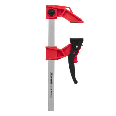 Струбцина реечная быстрозажимная, усиленная, пластиковый корпус рычажно-храповой механизм, 250 х 100 х 401 мм, штанга 5 х 22 мм Matrix купить в Москве с доставкой по всей России | ProtosMarket.ru