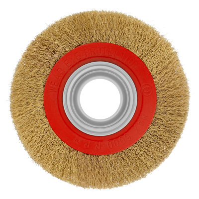 Щетка для точила, 150 мм, посадка 32 мм, плоская, латунированная витая проволока Matrix купить в Москве с доставкой по всей России | ProtosMarket.ru