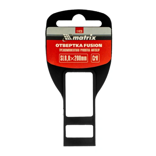 Отвертка Fusion, SL8 х 200 мм, CrV, трехкомпонентная рукоятка "Anti slip" Matrix по ценам производителя в Казани с доставкой по всей России