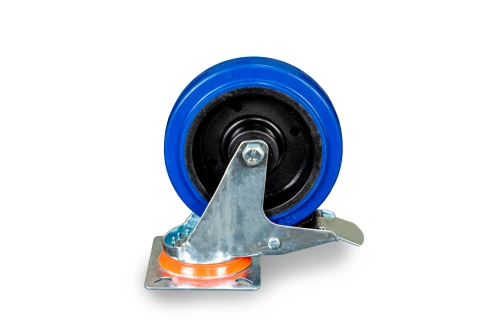 Колесо поворотное из эластичной резины MW100 125 мм с тормозом купить в Москве с доставкой по всей России | ProtosMarket.ru