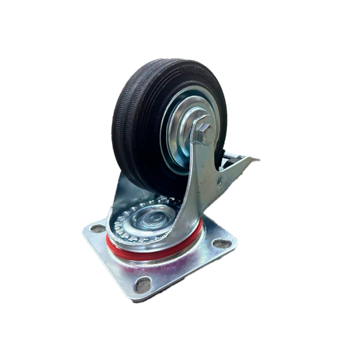 Колесо поворотное резина SCb 42 100 мм с тормозом (F) купить в Москве с доставкой по всей России | ProtosMarket.ru