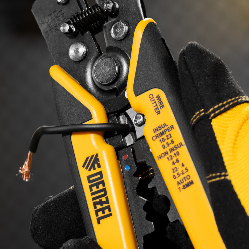 Щипцы для зачистки электропроводов 0,2-6 мм², функция обрезания проводов Denzel купить в Москве с доставкой по всей России | ProtosMarket.ru