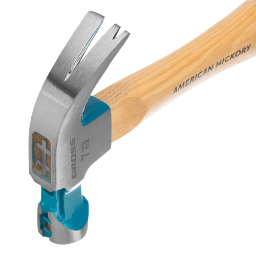 Молоток-гвоздодер, 200 г, угол 45, магнит, обрезиненная рукоятка American hickory GROSS купить в Москве с доставкой по всей России | ProtosMarket.ru