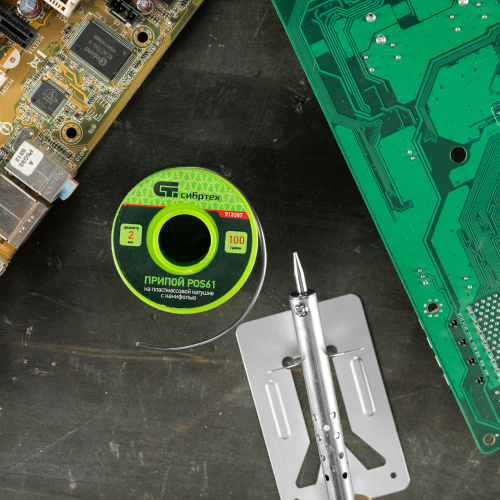 Припой с канифолью, D 2 мм, 100 г, POS61, на пластмассовой катушке Сибртех купить в Москве с доставкой по всей России | ProtosMarket.ru