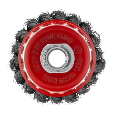 Щетка для УШМ, 75 мм, М14, "чашка", крученая проволока 0.35 мм Matrix по ценам производителя в Казани с доставкой по всей России