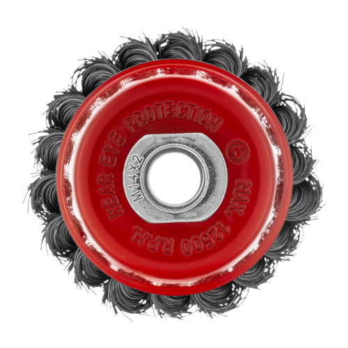 Щетка для УШМ, 75 мм, М14, "чашка", крученая проволока 0.35 мм Matrix по ценам производителя в Казани с доставкой по всей России