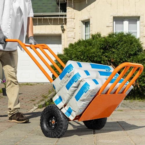 Тележка ручная 2-х колесная, усиленная, г/п 250кг, откидная платформа 530х400мм Сибртех по ценам производителя в Казани с доставкой по всей России