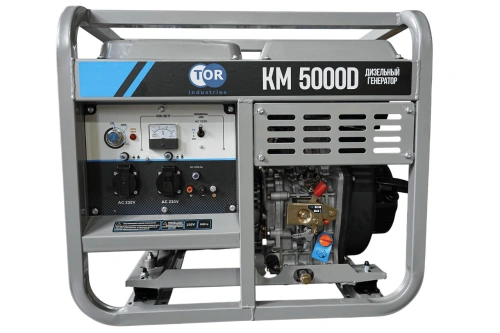 Генератор дизельный 5,0 кВт 220В с электростартером и колесами TOR KM5000D по ценам производителя в Казани с доставкой по всей России