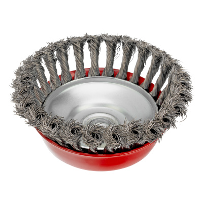 Щетка для УШМ, 125 мм, М14, "чашка", крученая проволока 0.35 мм Matrix по ценам производителя в Казани с доставкой по всей России