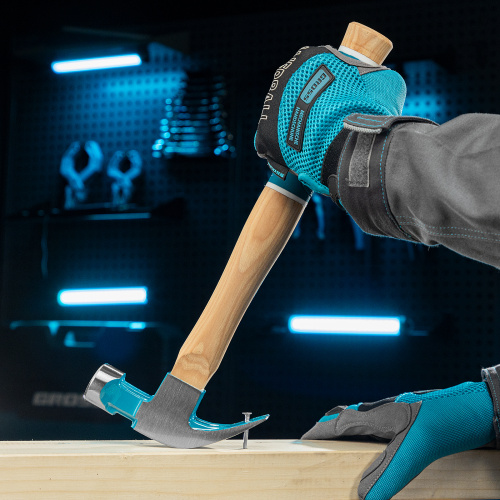 Молоток-гвоздодер, 450 г, угол 45, магнит, обрезиненная рукоятка American hickory GROSS купить в Москве с доставкой по всей России | ProtosMarket.ru