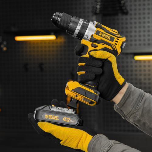 Дрель-шуруповерт аккумуляторная ударная бесщет CIDB-18-02, Li-Ion, 18 В Denzel купить в Москве с доставкой по всей России | ProtosMarket.ru