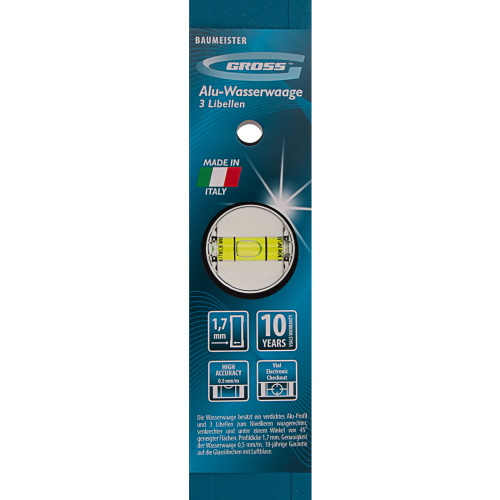 Уровень алюминиевый усиленный, 800 мм, 3 глазка Gross купить в Москве с доставкой по всей России | ProtosMarket.ru