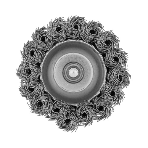 Щетка для дрели, 65 мм, Чашка, со шпилькой, нержавеющая крученая проволока Denzel по ценам производителя в Казани с доставкой по всей России