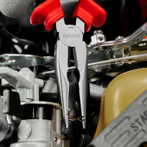 Длинногубцы прямые, 180 мм, хром-ванадий, двухкомпонентные рукоятки Matrix купить в Москве с доставкой по всей России | ProtosMarket.ru