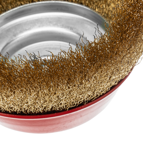 Щетка для УШМ, 150 мм, М14, "чашка", латунированная витая проволока Matrix по ценам производителя в Казани с доставкой по всей России