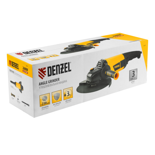 Машина шлифовальная угловая AG230-2600, 2600 Вт, 230 мм, 6000 об/мин Denzel купить в Москве с доставкой по всей России | ProtosMarket.ru