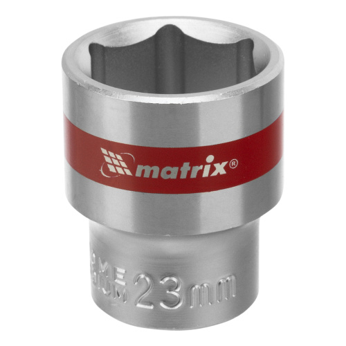 Головка торцевая, 23 мм, шестигранная, CrV, под квадрат 1/2, хромированная Matrix купить в Москве с доставкой по всей России | ProtosMarket.ru
