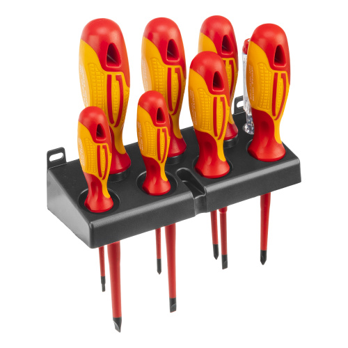 Набор отверток диэлектрических до 1000 В, 8 шт, тестер, CrMo, двухкомпонентные рукоятки Gross купить в Москве с доставкой по всей России | ProtosMarket.ru