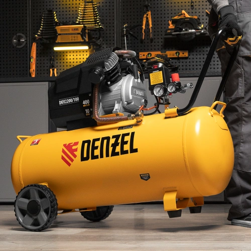 Компрессор воздушный DKV2200/100, Х-PRO 2.2 кВт, 400 л/мин, 100л Denzel купить в Москве с доставкой по всей России | ProtosMarket.ru