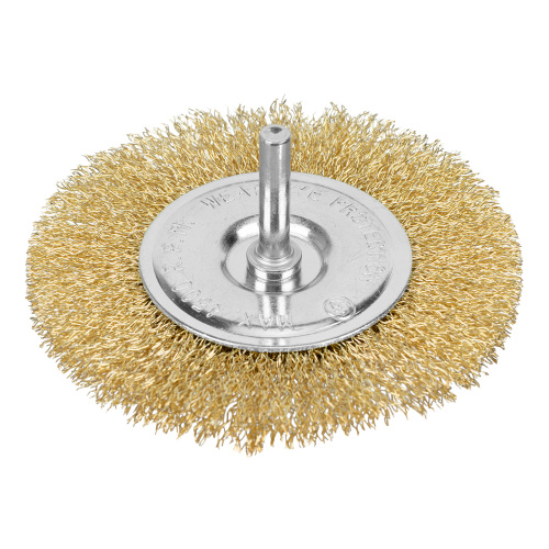 Щетка для дрели 100 мм, плоская со шпилькой, латунированная витая проволока Matrix по ценам производителя в Казани с доставкой по всей России