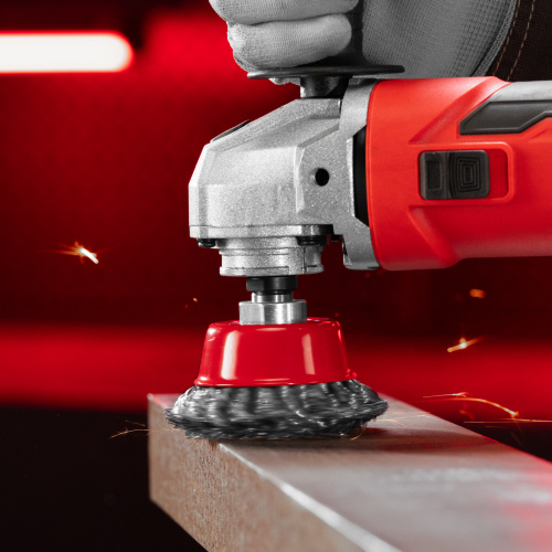 Щетка для УШМ, 75 мм, М14, "чашка", крученая проволока 0.5 мм Matrix по ценам производителя в Казани с доставкой по всей России