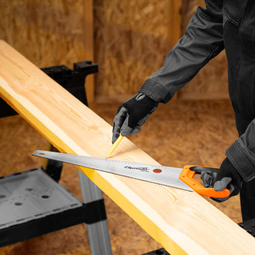 Ножовка по дереву, 500 мм, 7-8 TPI, зуб 2D, каленый зуб, двухкомпонентная рукоятка Sparta по ценам производителя в Казани с доставкой по всей России